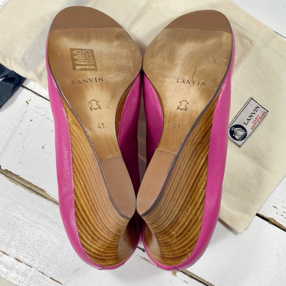 Lanvin Pink Leather Wedges - Picture 5 of 7